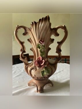 Capodimonte Footed Two Handled Italian Porcelain Vase Urn GORGEOUS Vintage